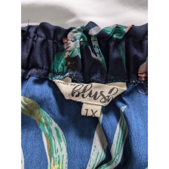 Hint Of Blush Dress Womens 1X Off Shoulder Multi-color Tropical Hawaiian - Picture 2 of 14